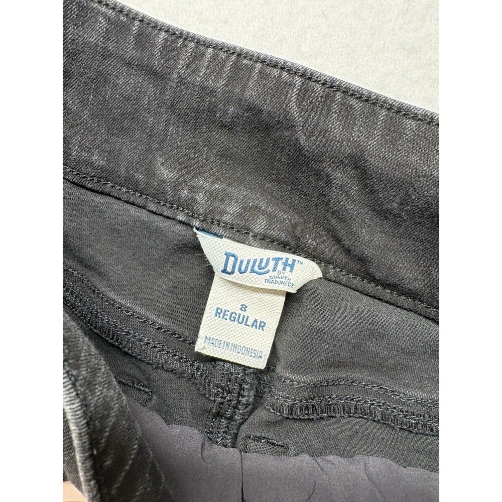 Duluth Jean-Netics Pull-On Skinny Jeans Women's Size 8 Washed Black Pull On - Picture 2 of 7